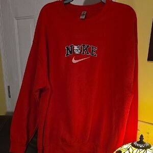 Gildan Red Sweatshirt with Graphic Design